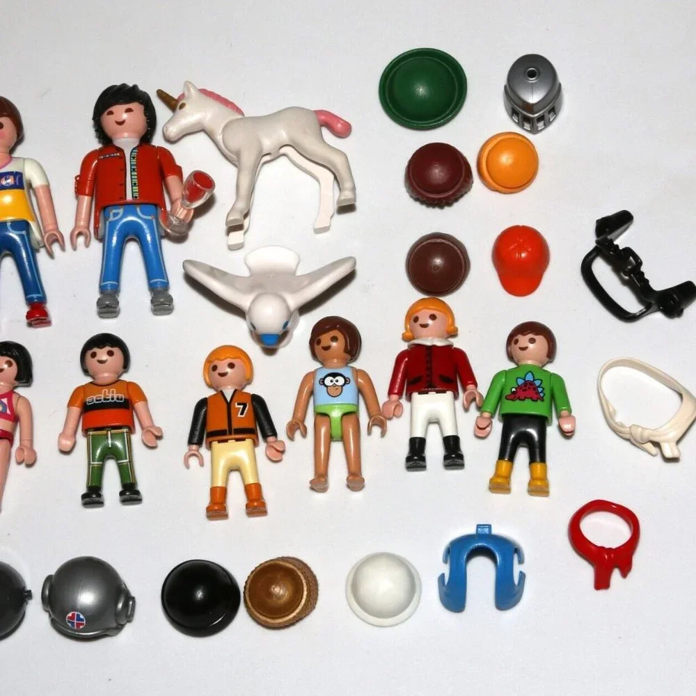 PLAYMOBIL FIGURES child boy woman man unicorn dove bird headgear accessories lot